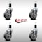 Service Caster 4'' SS Thermoplastic Rubber Wheel Swivel 1-3/8'' Expanding Stem Caster Set, 4PK SCC-SSEX20S414-TPRB-138-4 - alternate 2